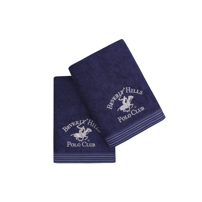 Ensemble de 2 serviettes de bain 100% coton, Bleu foncé