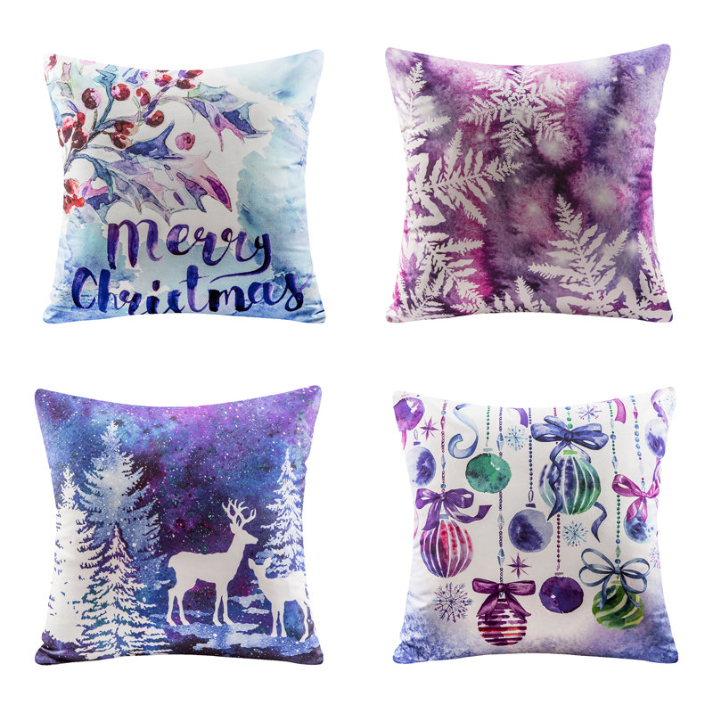 Coussins décoratifs Phantoscope Merry Christmas, Purple Winter Wonderland, Pillow cover only