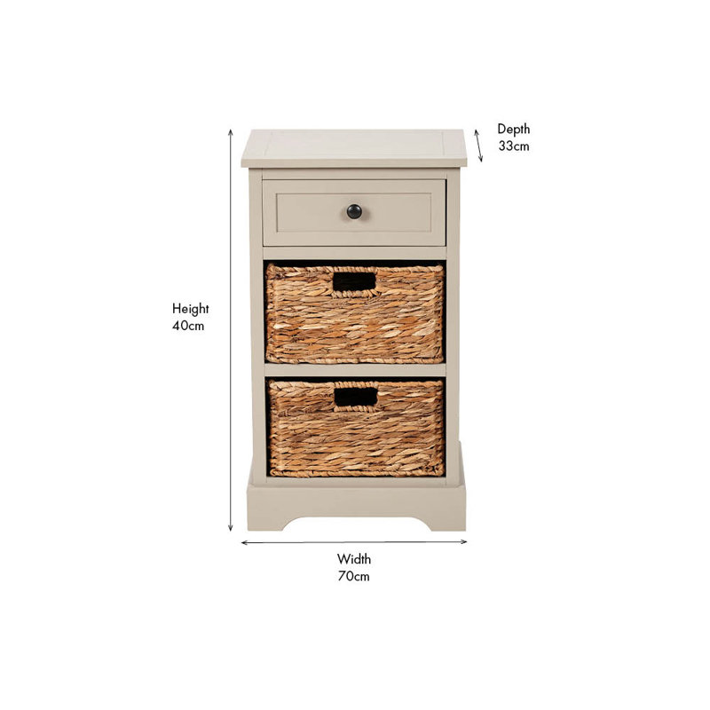 Abhiraam 40 cm W Bedside Table