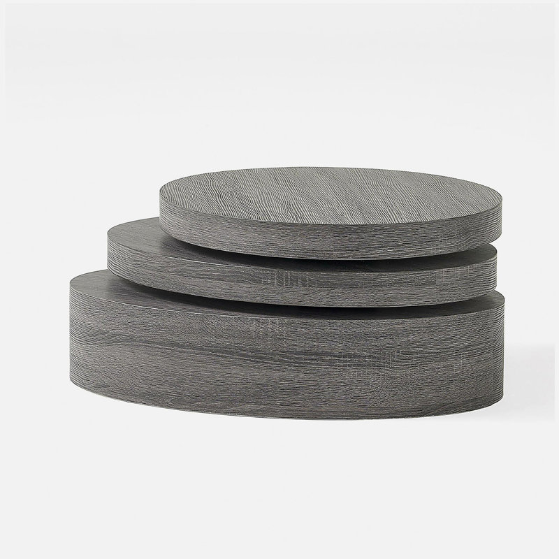 TABLE BASSE MODERNE ROTATIF - Noir mat