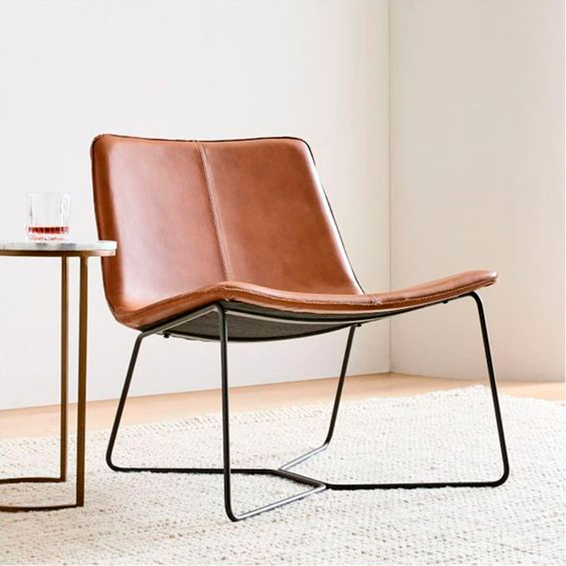 Pilning 26.25" Wide Lounge Chair, Tan Faux Leather