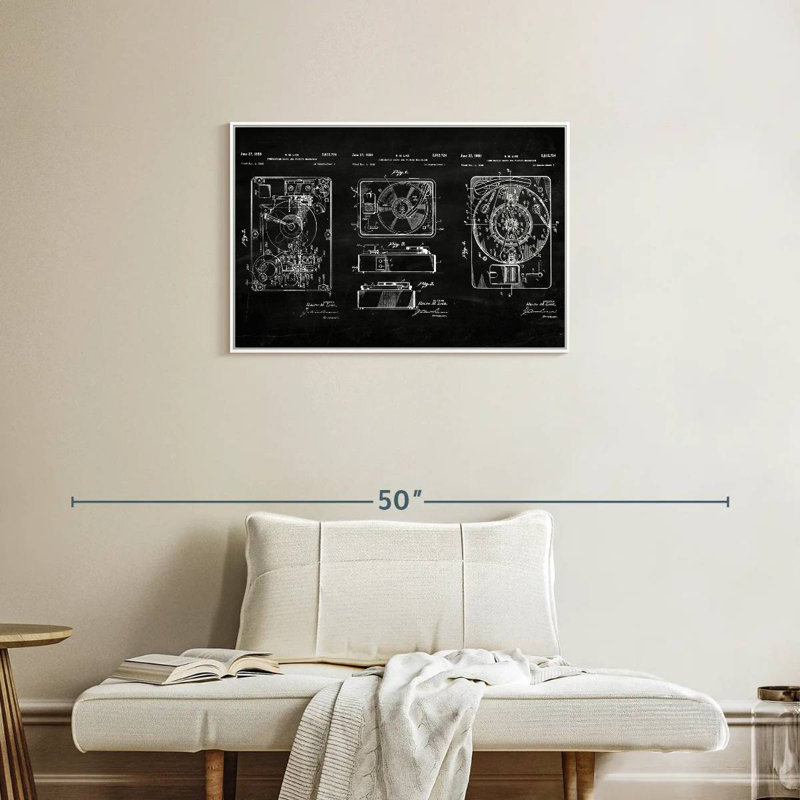Mécanisme combiné de son et image, Cadre flottant blanc, 31 po x 21 po