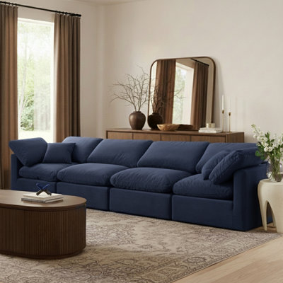 Musheerah 140'' Velvet Sofa