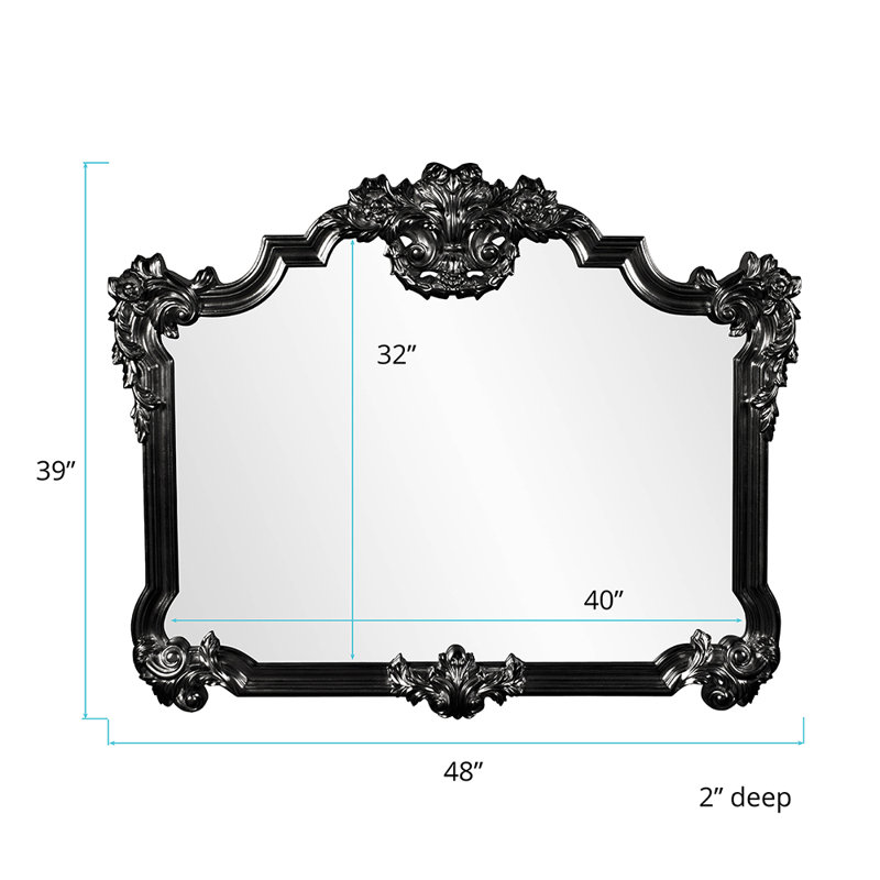 Miroir décoratif traditionnel, Noir