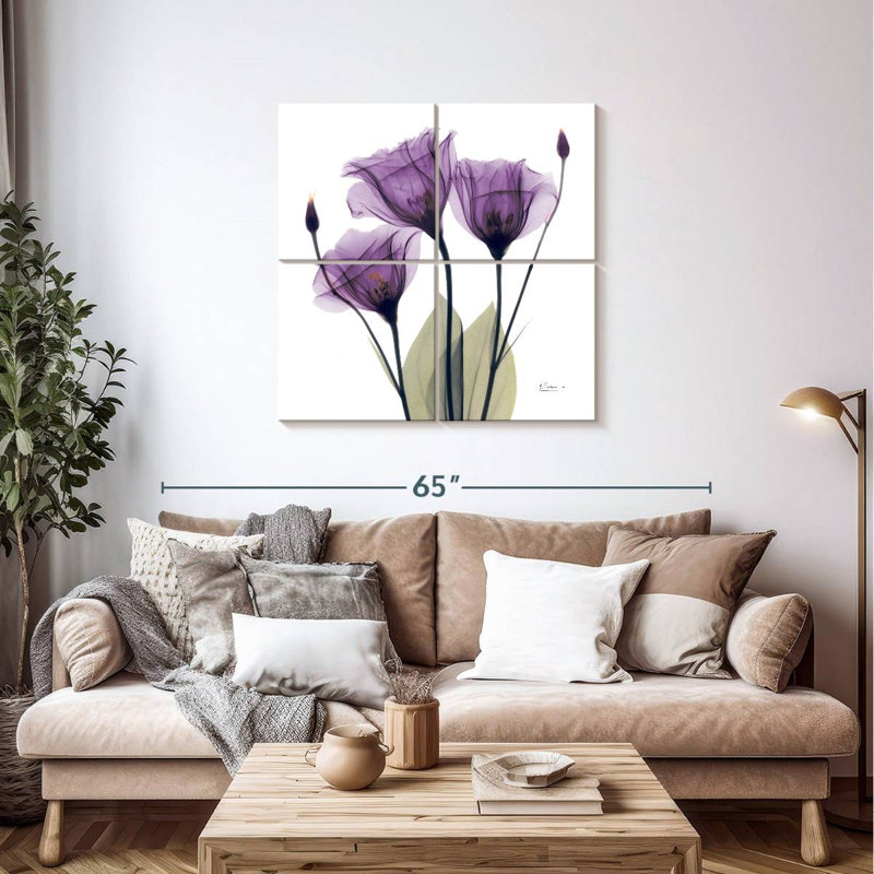 Trio royal de gentiane mauve, H 38 po x l 38 po