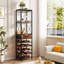 Corner Unit Wine Bottle & Glass Rack Brown