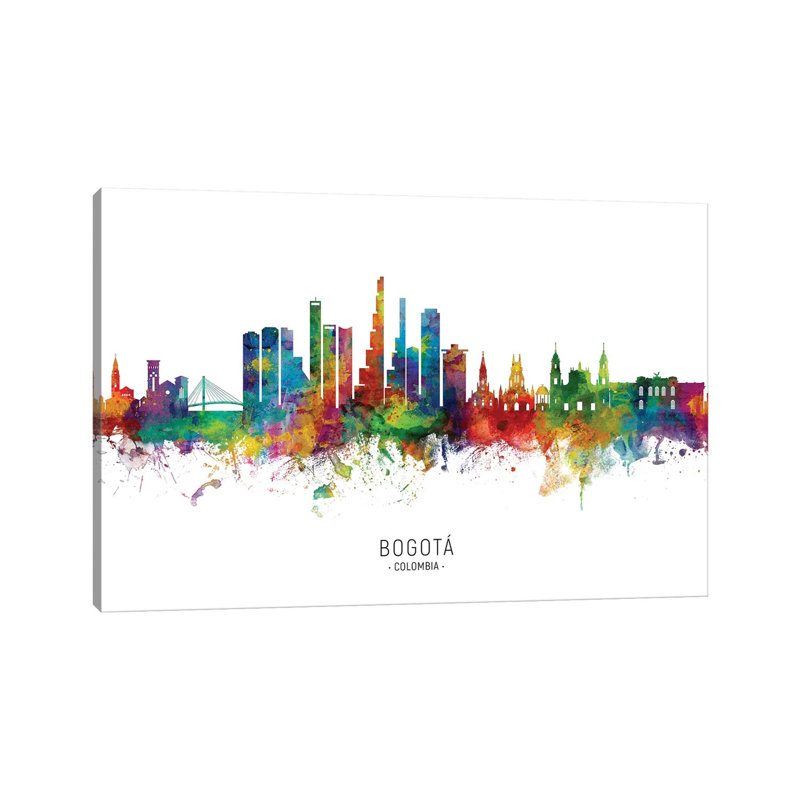 Bogota, Colombie - impression sur toile tendue, H 40 po x l 60 po x 1,5 po