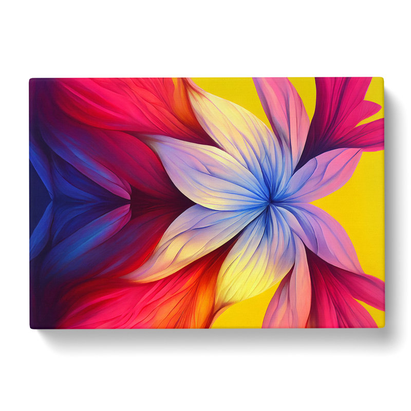 Adventurous Modern Flower - Wrapped Canvas Painting, 35cm H x 50cm W x 3cm D