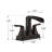 Bathroom Faucet - 4 Inch Centerset Waterfall Faucet With 2 Handles, 360 Degree Swivel Spout, 3 Hole Sink, Pop Up Drain-125355877