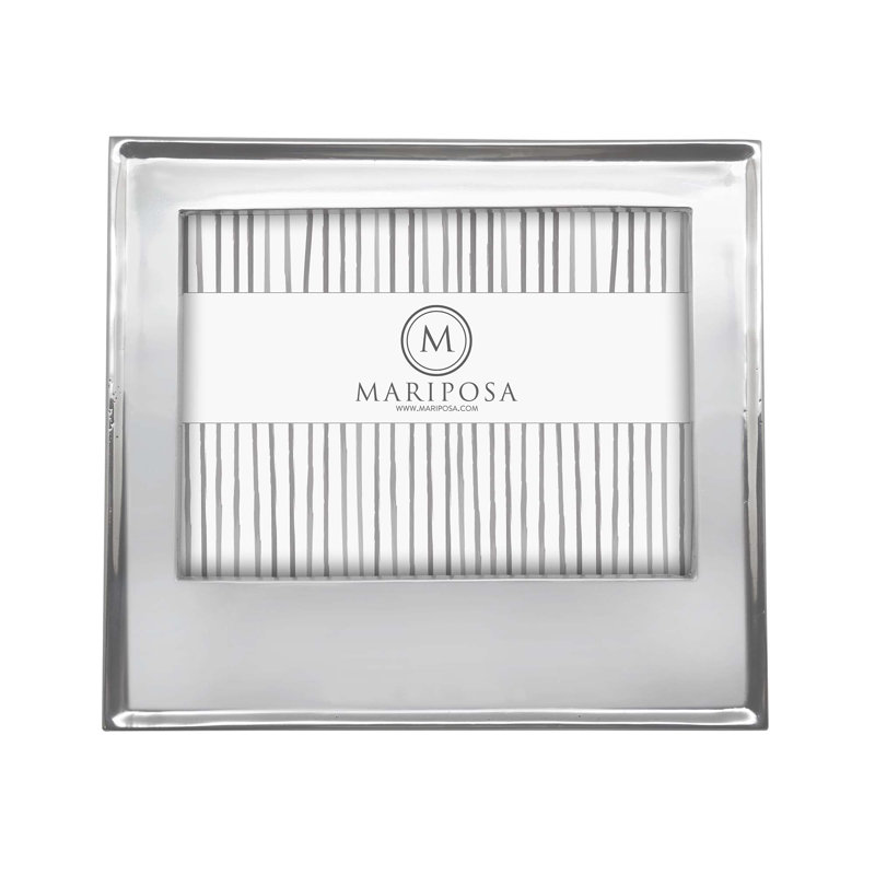 Cadre photo simple en métal argenté, 5 po x 7 po
