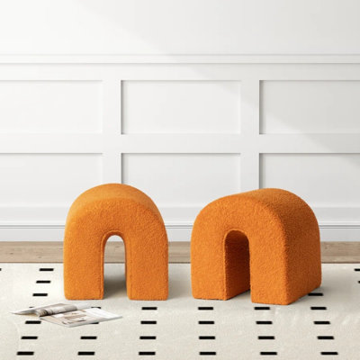 42.9Cm Curved Standard Ottoman Set Of 2