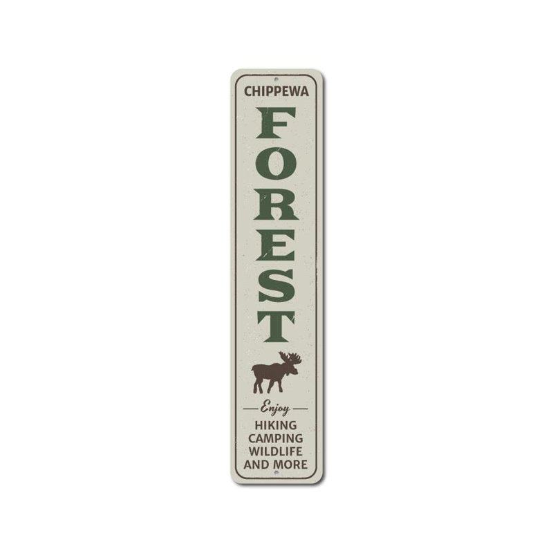 Enseigne verticale en aluminium Forest, H 6 po x l 24 po x P 0,063 po