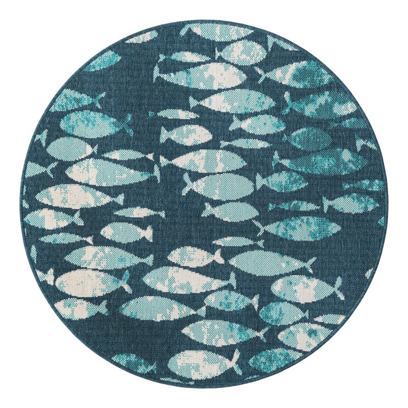 Tapis d'extérieur intérieur / extérieur Coastal, Rond 4 pi 1 po