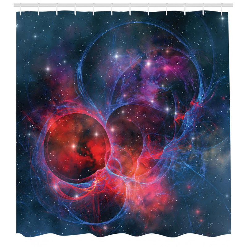 Abstract Shower Curtain with Hooks Included, 70" H x 69" W