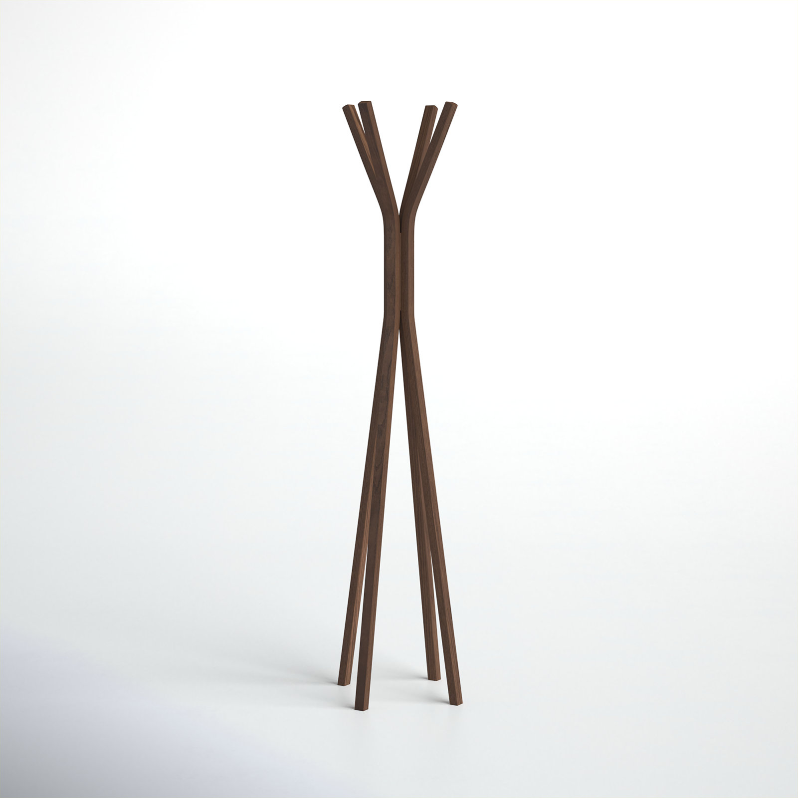 Glynis 4 - Hook Freestanding Coat Rack, Walnut