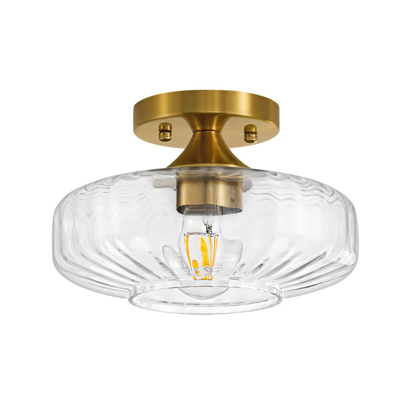Glass Semi Flush Mount, 6.5cm H x 9.84cm W x 9.84cm D
