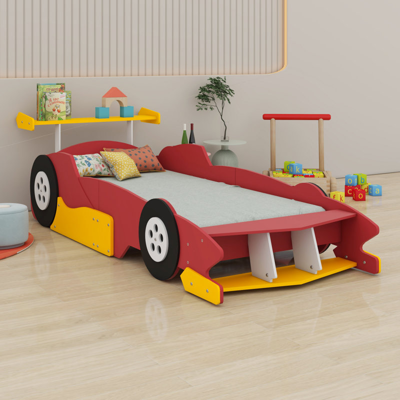 Lit plateforme avec roulettes Race, Rouge