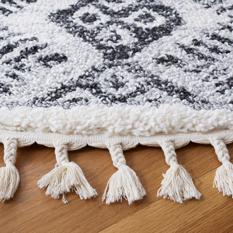 Tapis à poils longs Wiebe, Rond 6 pi 7 po