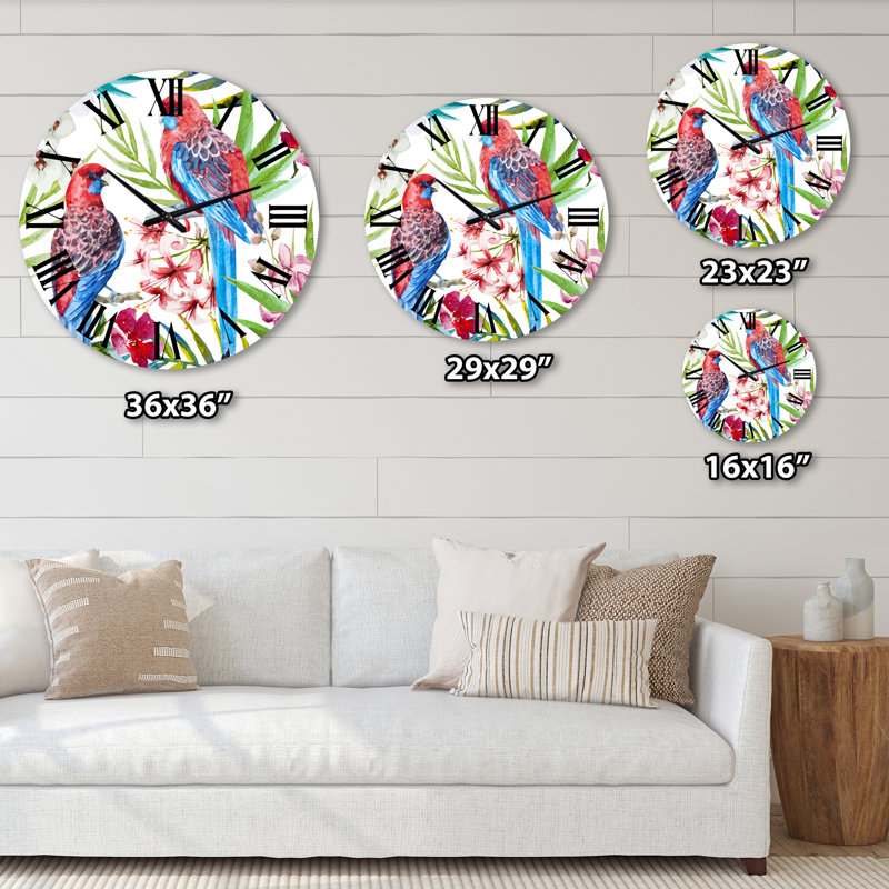 Rosella Bird - Horloge murale traditionnelle, Moyenne