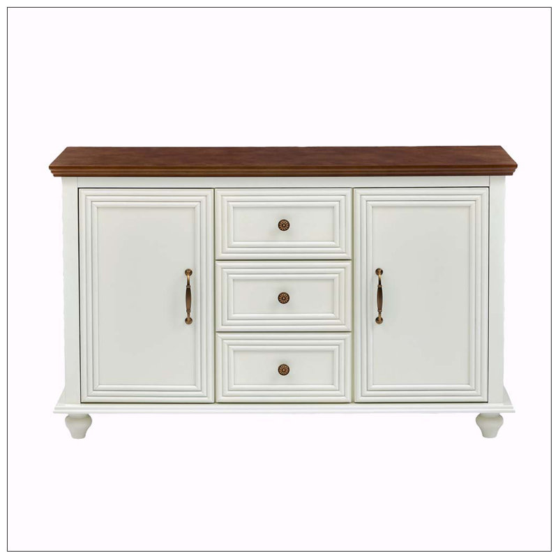 Buffet 47,3 "Mid Century, Brun / blanc