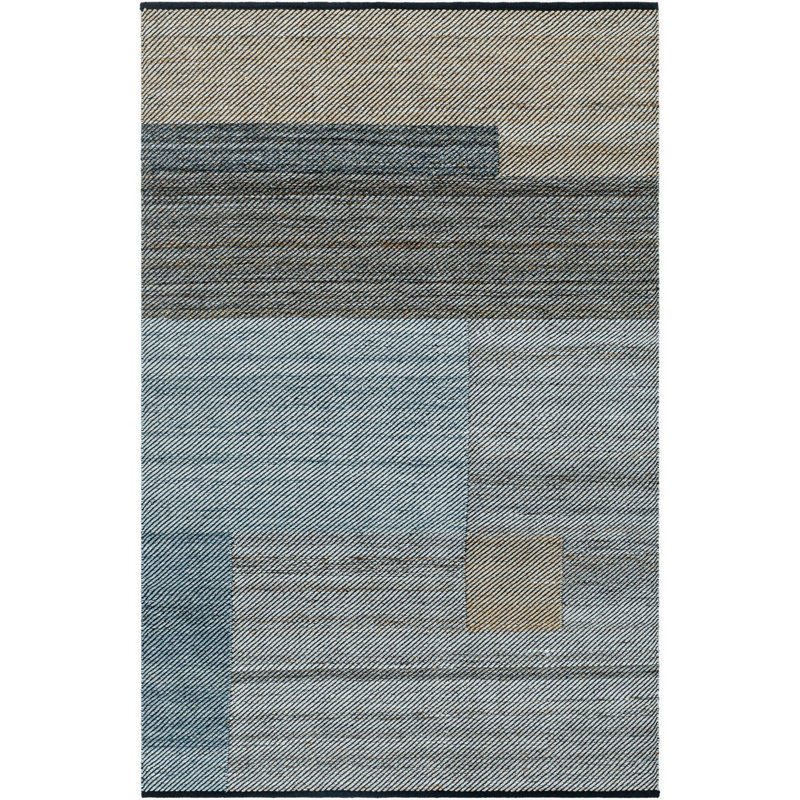 Rectangle Campbelle Patchwork Hand Woven Flatweave Recycled P.E.T. Indoor/Outdoor Area Rug in Gray, Rectangle 6' x 9'