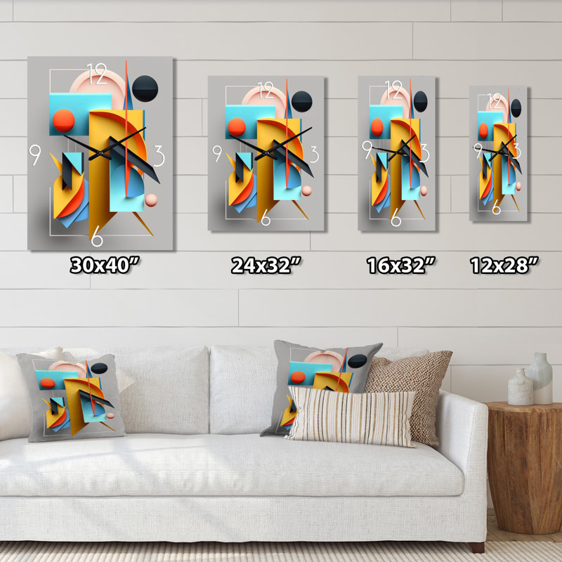 Graphic Retro Compositions IV - Horloges murales géométriques modernes, Petit