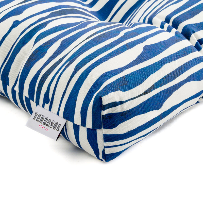  Coussin de causeuse d'extérieur en acrylique Italia, Bleu marine Tideline