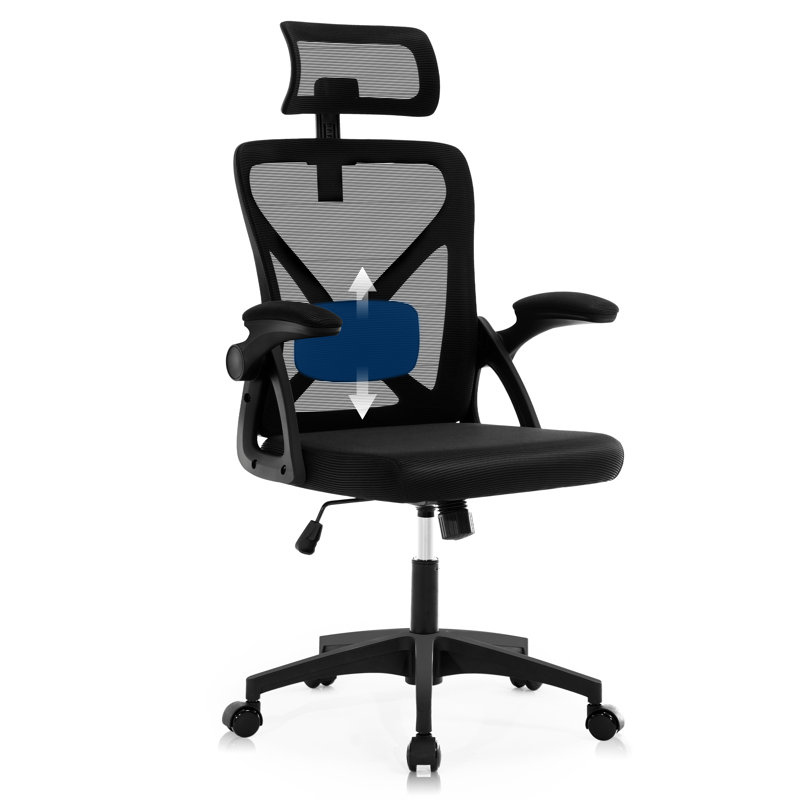 Ergonomic Office Chair,Ergonomic Desk Chair With Adjustable Lumbar Support,400 Lbs Mesh Computer Chair High Back With Adjustable Headrest For Office（Black)