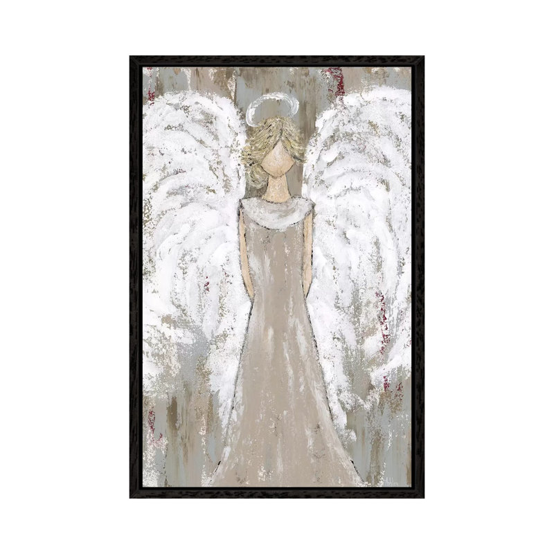 Farmhouse Guardian Angel by Ashley Bradley - Painting on Canvas, Black Framed Canvas, 101.6 cm H x 66.04 cm W