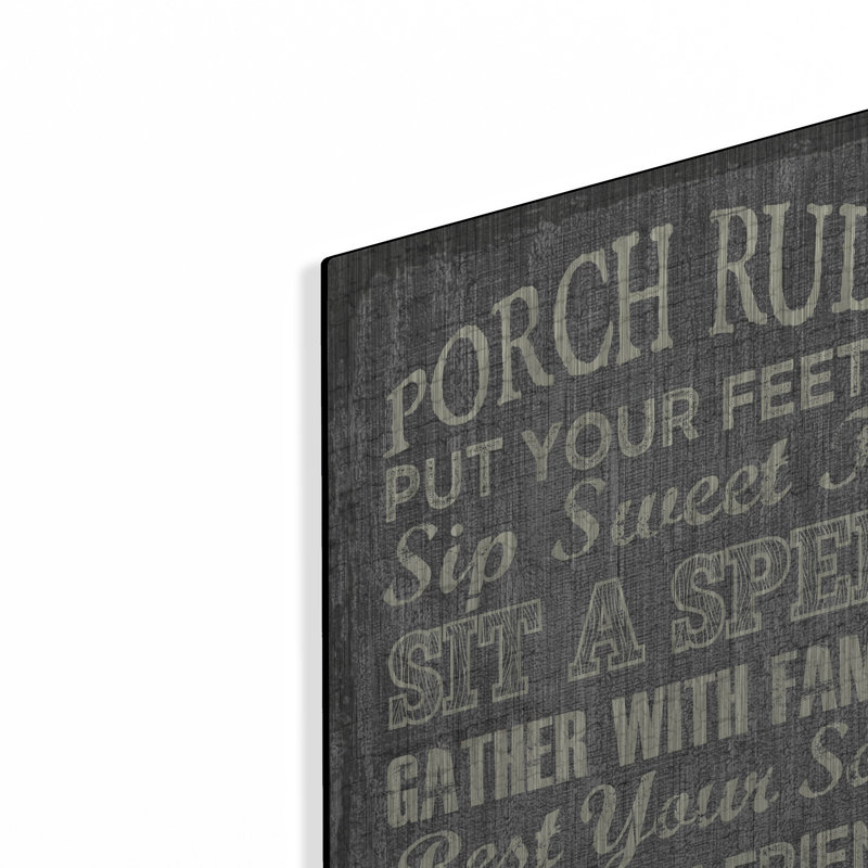«Porch Rules» par Erin Clark, art mural en métal, H 24 po x l 16 po 