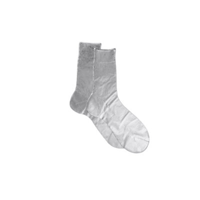Metallic Silk Sock  Soft Ribbed  Socks Elegant Style For Daily Wear Or Outdoor