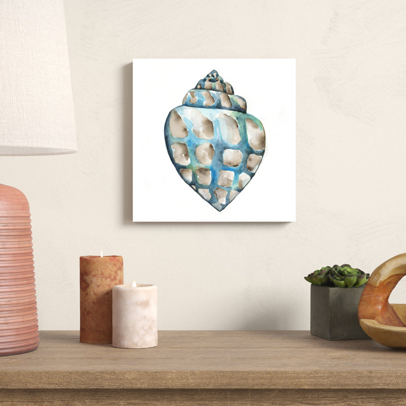 «Aquarelle Shells V», peinture sur toile, H 12 po x l 12 po