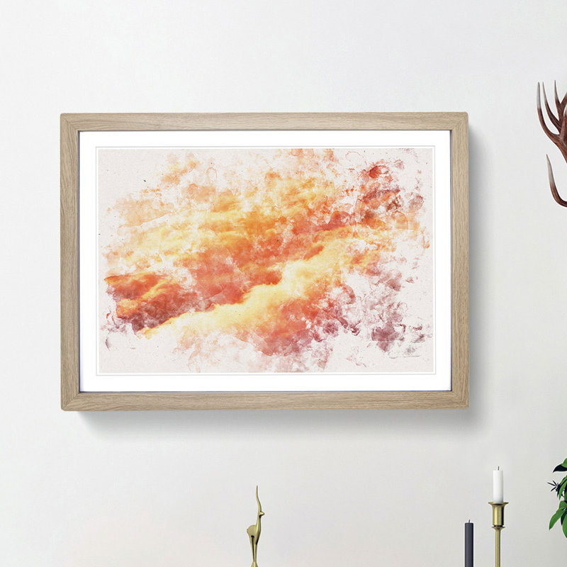 Passing Clouds - Framed Print, 62cm H x 87cm W x 2cm D, Oak Framed
