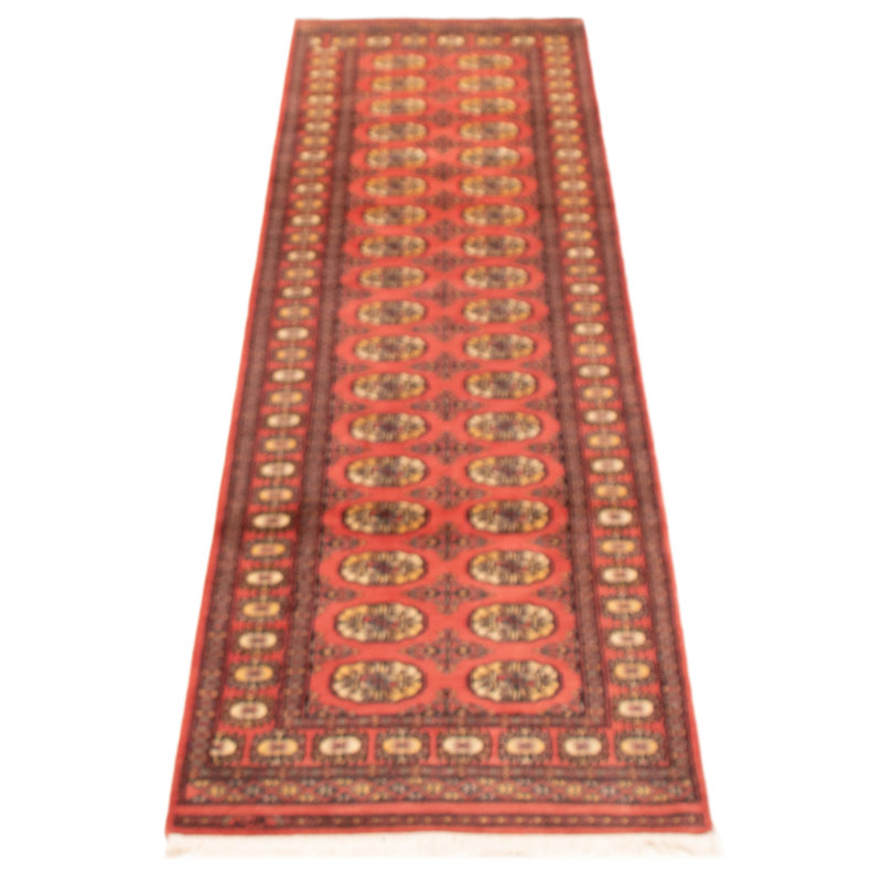 Tapis unique en laine noué à la main Bokhara Peshawar corail foncé 2 pi 7 po x 9 pi 10 po