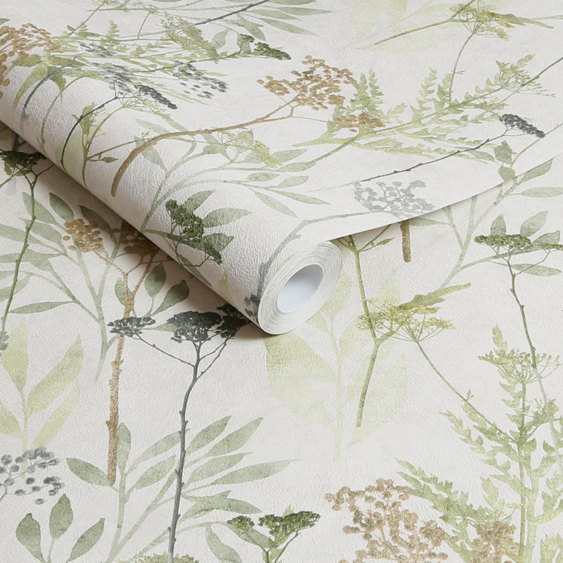 Solstice Black Gold Wallpaper, Green