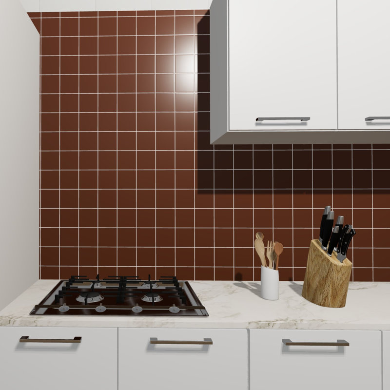 Torch Song 4'' W x 4'' L Glass Singular Tile, Cola
