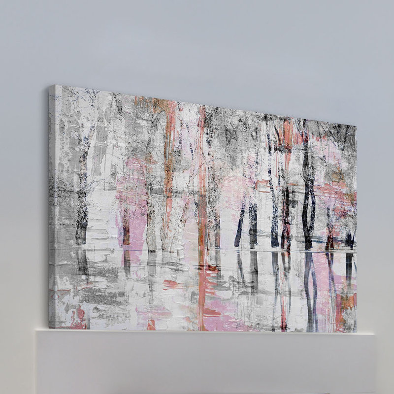 Donatienne «Pink Haze» - Reproduction de peinture acrylique sur toile tendue, H 16 po x l 24 po x P 1,5 po