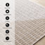 Tapis tissé à la main à motif géométrique beige et gris Horicon-1714269743