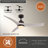  North Bend 52 in. Matte Bronze Indoor Outdoor Rod Mount Ceiling Fan with Washed Ash Blades, Dimmable Integrated LED Light Kit and Remote Control Included, 6 Speed Energy Efficient DC Motor