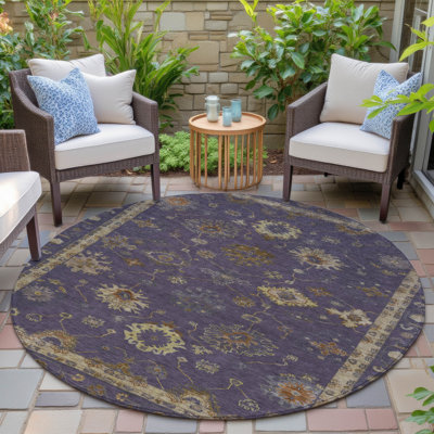 Tapis aubergine Xhevrie intérieur / extérieur lavable à la machine