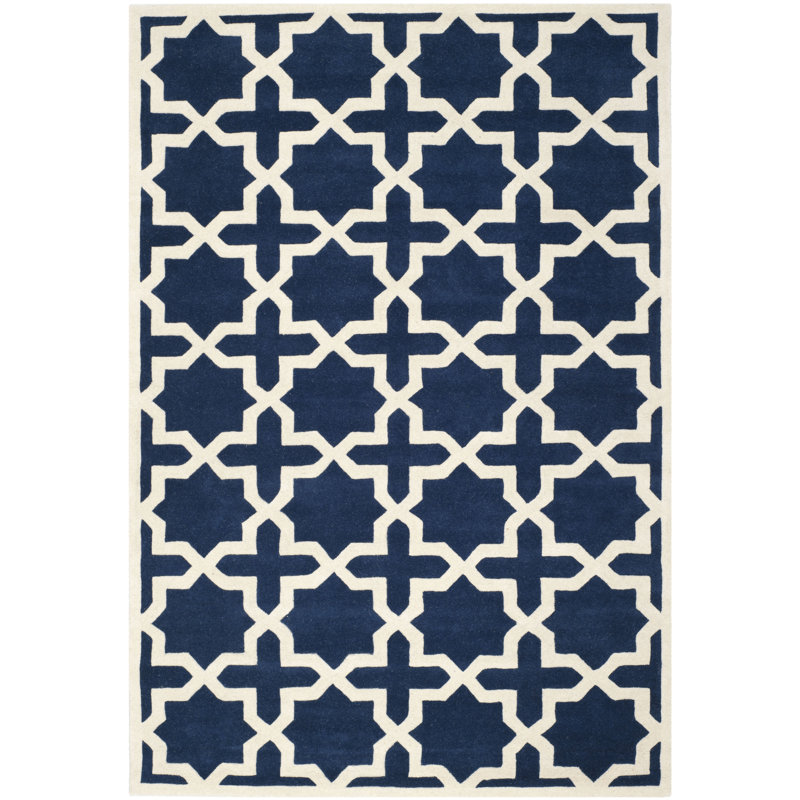 Étienne Geometric Wool Hand Woven Area Rug, Rectangle 122 x 183 cm