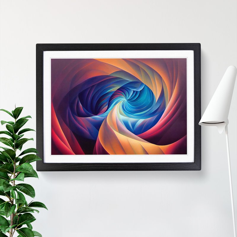 Fractal - Single Picture Frame Print, 46cm H x 64cm W x 2cm D, Black