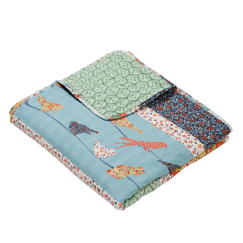Boho Chic Reversible Cotton Patchwork Throw Blanket