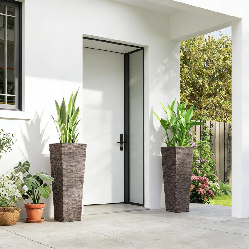 Grandes jardinières peu encombrantes, conception moderne en polypropylène pour la maison