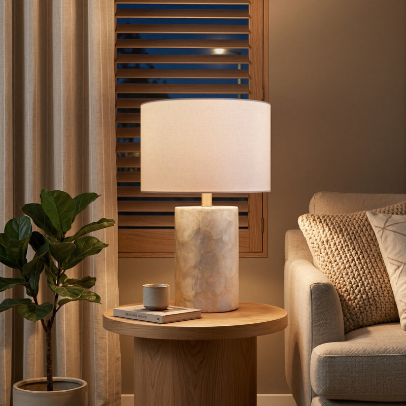 18’’ Natural Seashell Resin Table Lamp