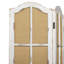 Bigham Beige Wood Hinged Foldable Partition 3 Panel Room Divider Screen w/ Burlap Window Pane Design