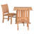 3 Piece Teak Wood Dining Set Including 35" Square Hatteras Folding Table With 2 Abacho Side Chairs