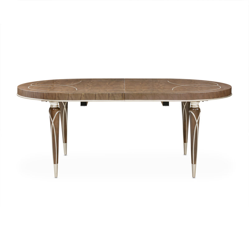 Villa Cherie Extendable Oval Dining Table, Hazelnut