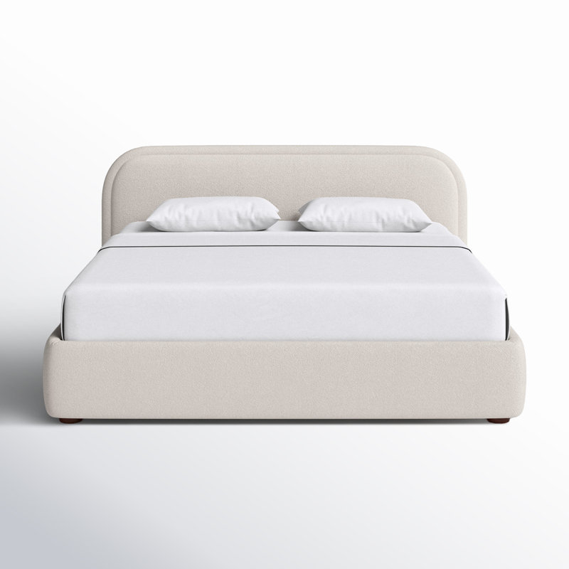 Shonda Upholstered Low Profile Platform Bed, Queen, Oatmeal