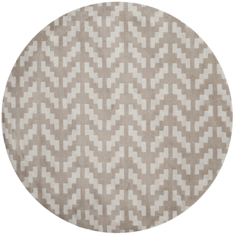 Sanyla Hand Tufted Wool Geometric Rug, Round 6'